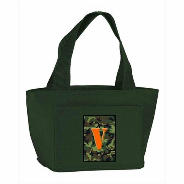 Beyondbasketball Monogram Letter V - Camo Green Insulated Cooler Lunch Bag BE2930832